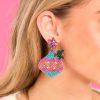 Jewelry Red Dress | Holiday Joy Beaded Earrings Fuchsia