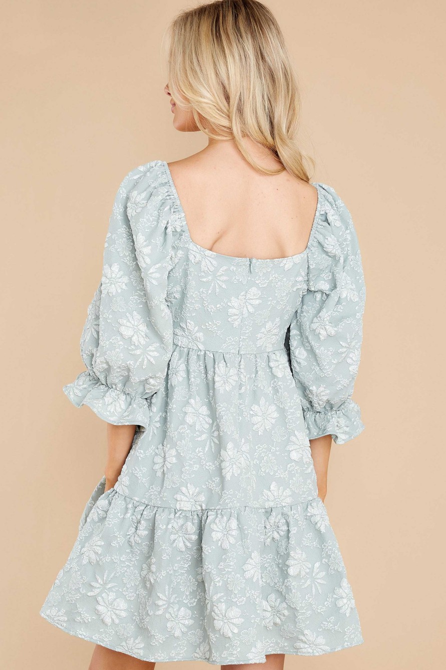 Clothing Red Dress Mini Dresses | Little Daisy Floral Print Dress Sage