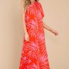 Clothing Red Dress Maxi Dresses | Take The Heat Print Maxi Dress Red