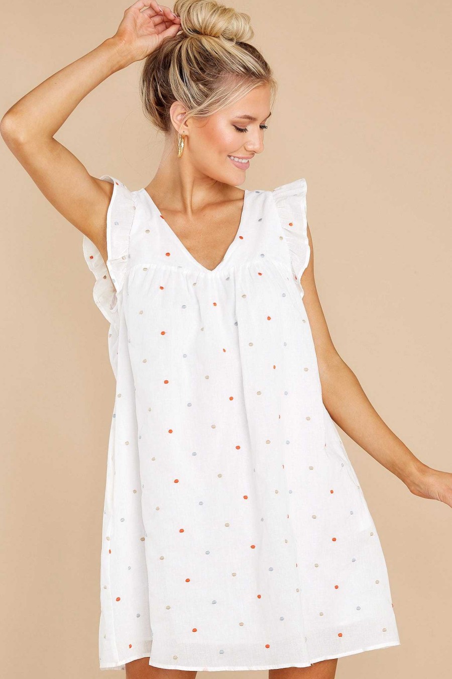 Clothing Red Dress Mini Dresses | Simply Sweet Polka Dot Dress White