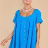 Clothing Red Dress Mini Dresses | Talk About Charm Gauze Dress Blue