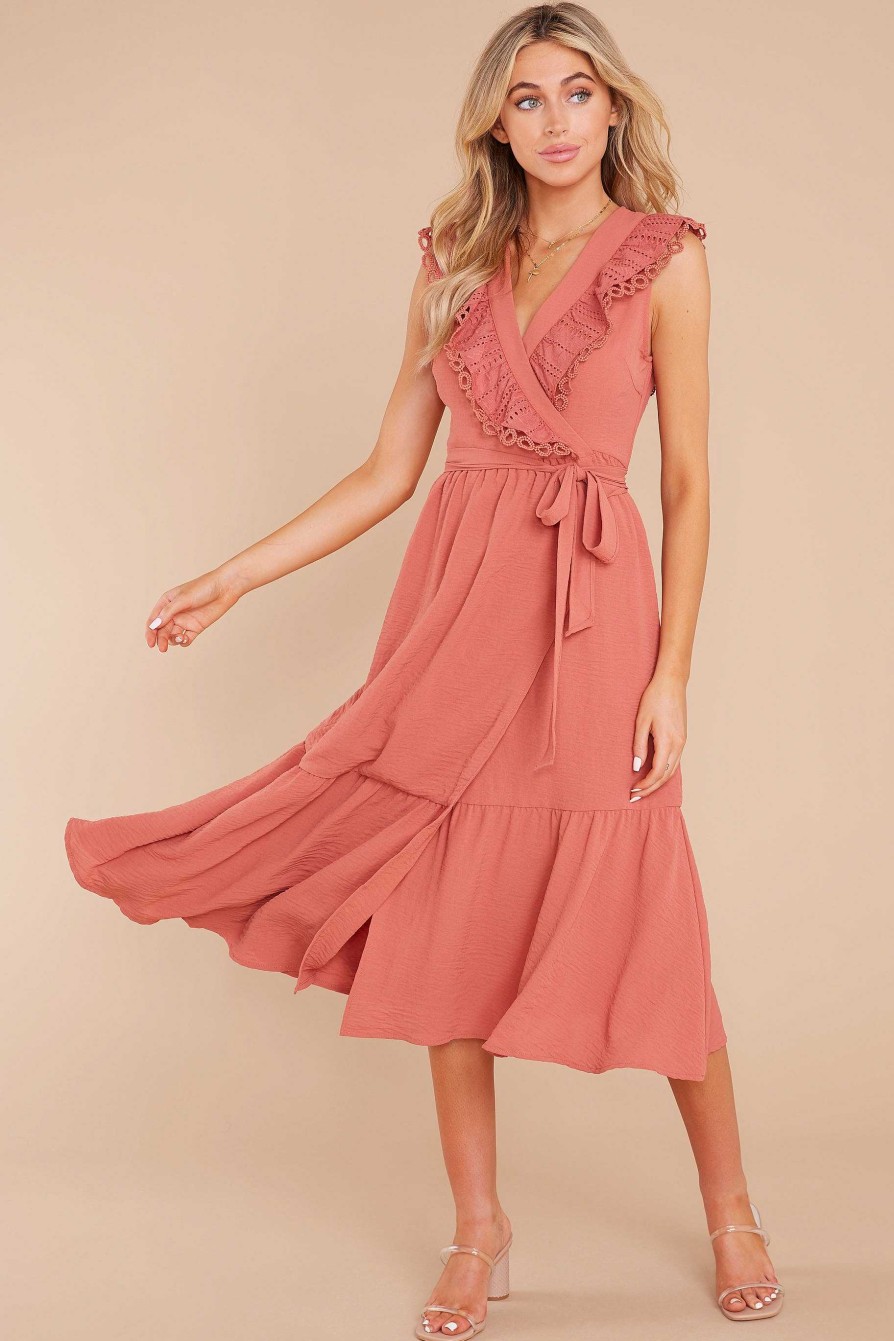 Clothing Red Dress Midi Dresses | Setting Precedence Maxi Dress Terracotta