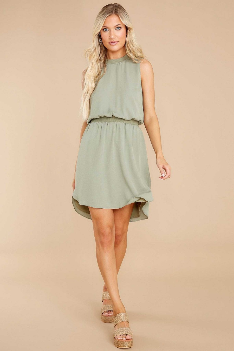 Clothing Red Dress Mini Dresses | Ready For Anything Dress Sage