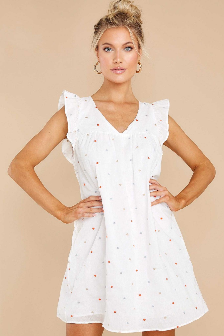 Clothing Red Dress Mini Dresses | Simply Sweet Polka Dot Dress White