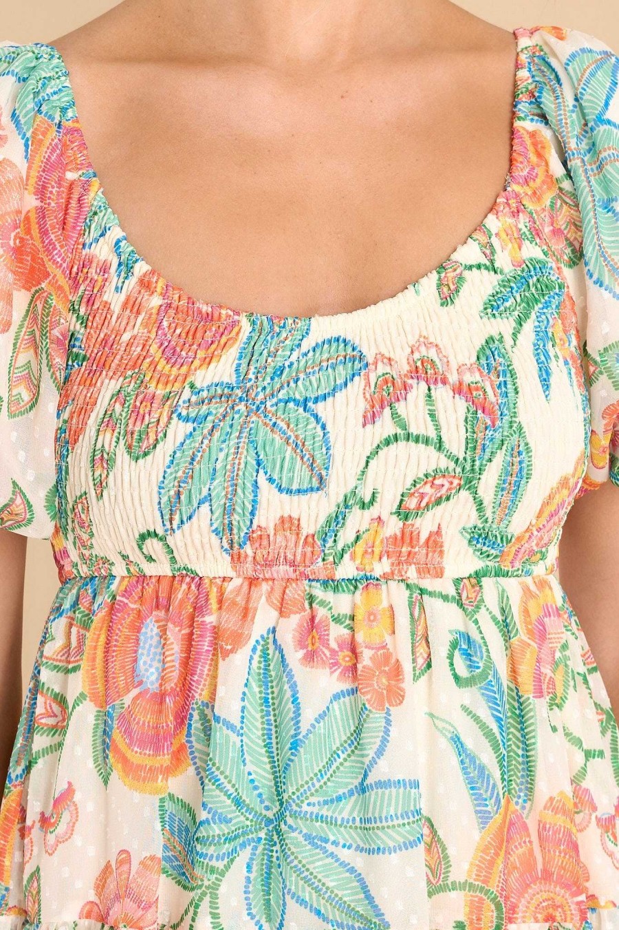 Clothing Red Dress Mini Dresses | Golden Rule Multi Print Dress Ivory