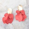 Jewelry Red Dress | Turning A New Leaf Gold Earrings Coral