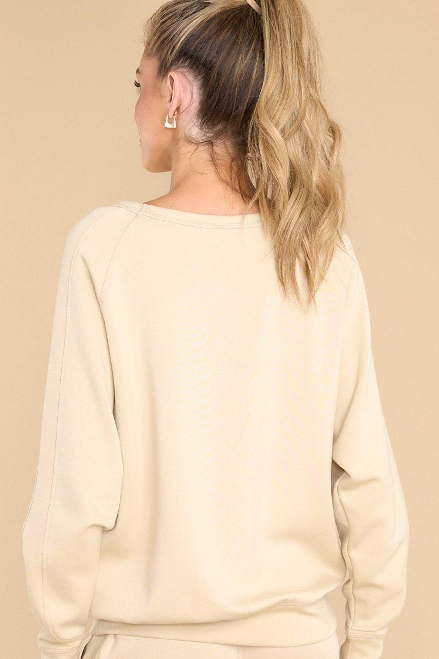 Clothing Red Dress Casual Tops | Can'T Lose Sweatshirt Beige