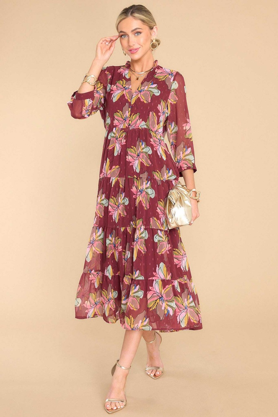 Clothing Crosby by Mollie Burch Midi Dresses | Macrostie Gallery Floral Midi Dress Print