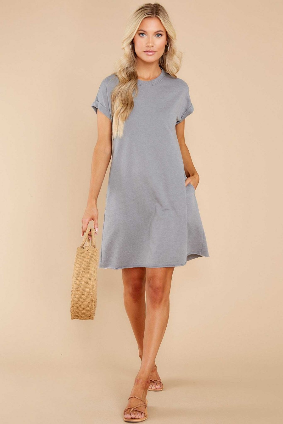 Clothing Z Supply Casual Dresses | Agnes Sedona Terry Dress Sage