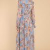 Clothing Red Dress Maxi Dresses | Enchanting Touch Print Maxi Dress Sky Blue