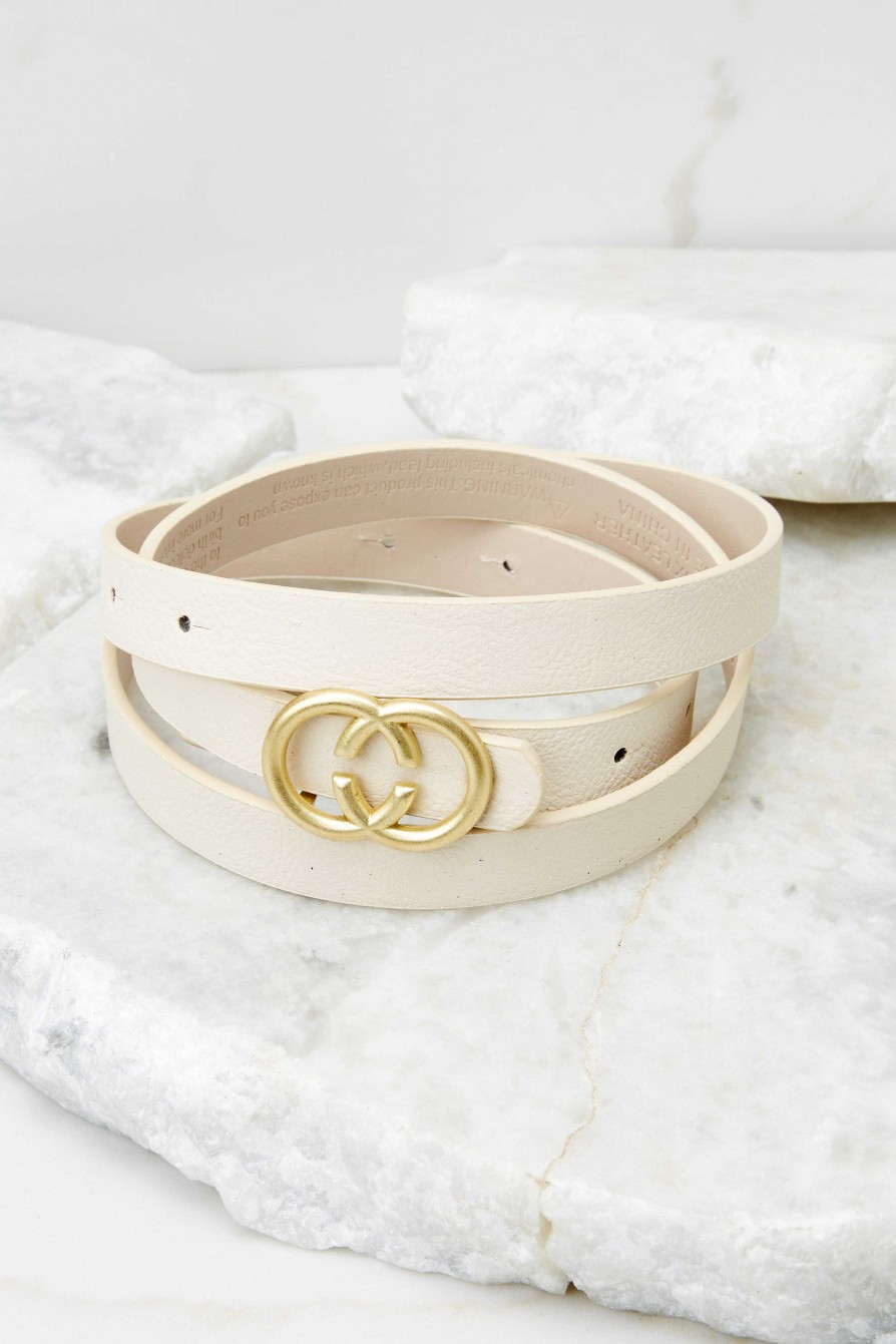 Accessories Red Dress Belts | Open Up Belt Ivory