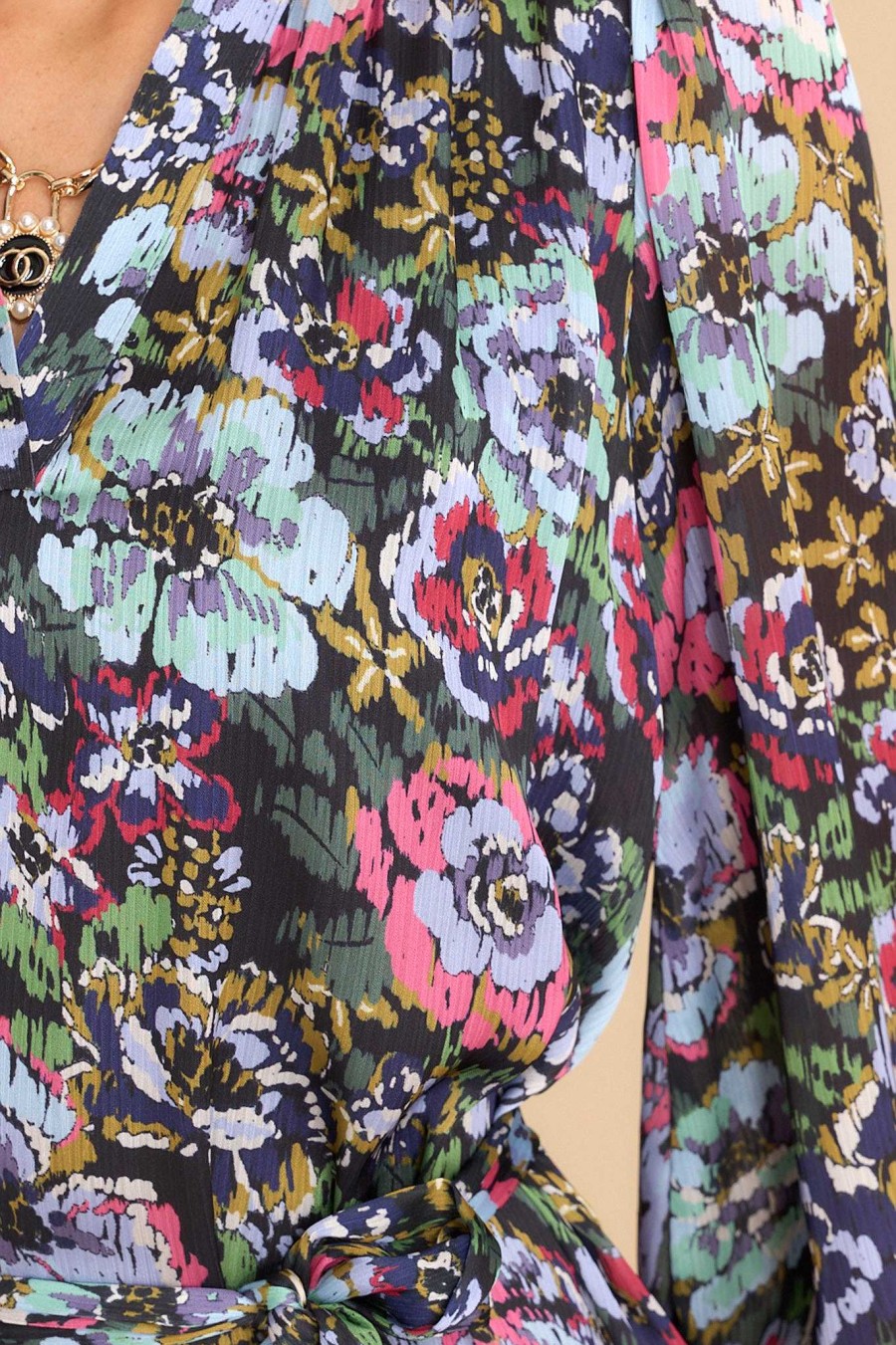 Clothing Meet Me In Santorini Mini Dresses | Rumi Dark Watercolor Floral Dress Print