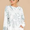 Clothing Red Dress Loungewear Tops | First Thought Spiral Tie Dye Top Sage