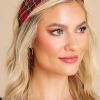 Accessories Red Dress Hair Accessories | Keeping With Tradition Plaid Headband Red