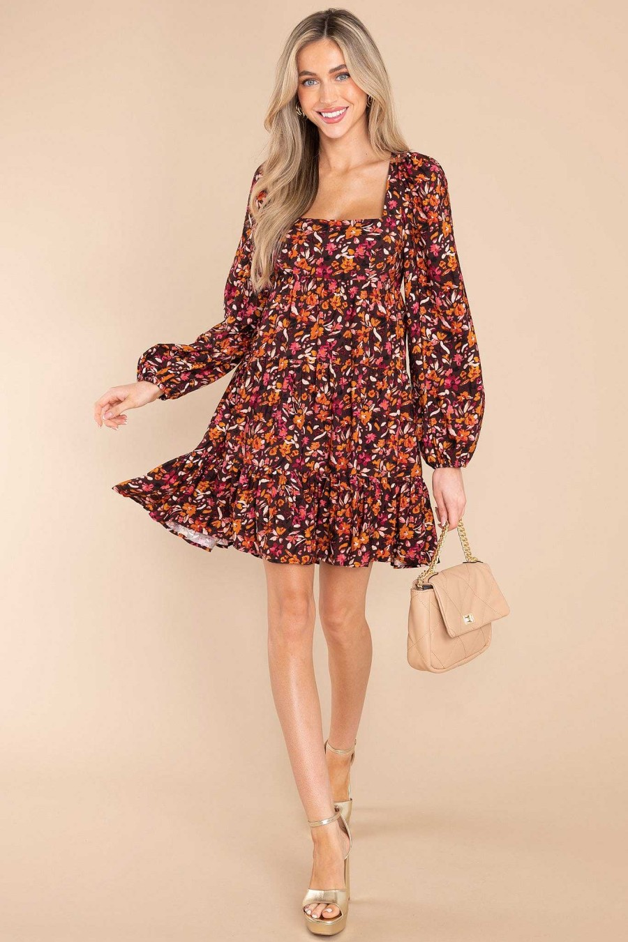 Clothing MINKPINK Mini Dresses | Sorrento Tie Back Floral Mini Dress Floral Print