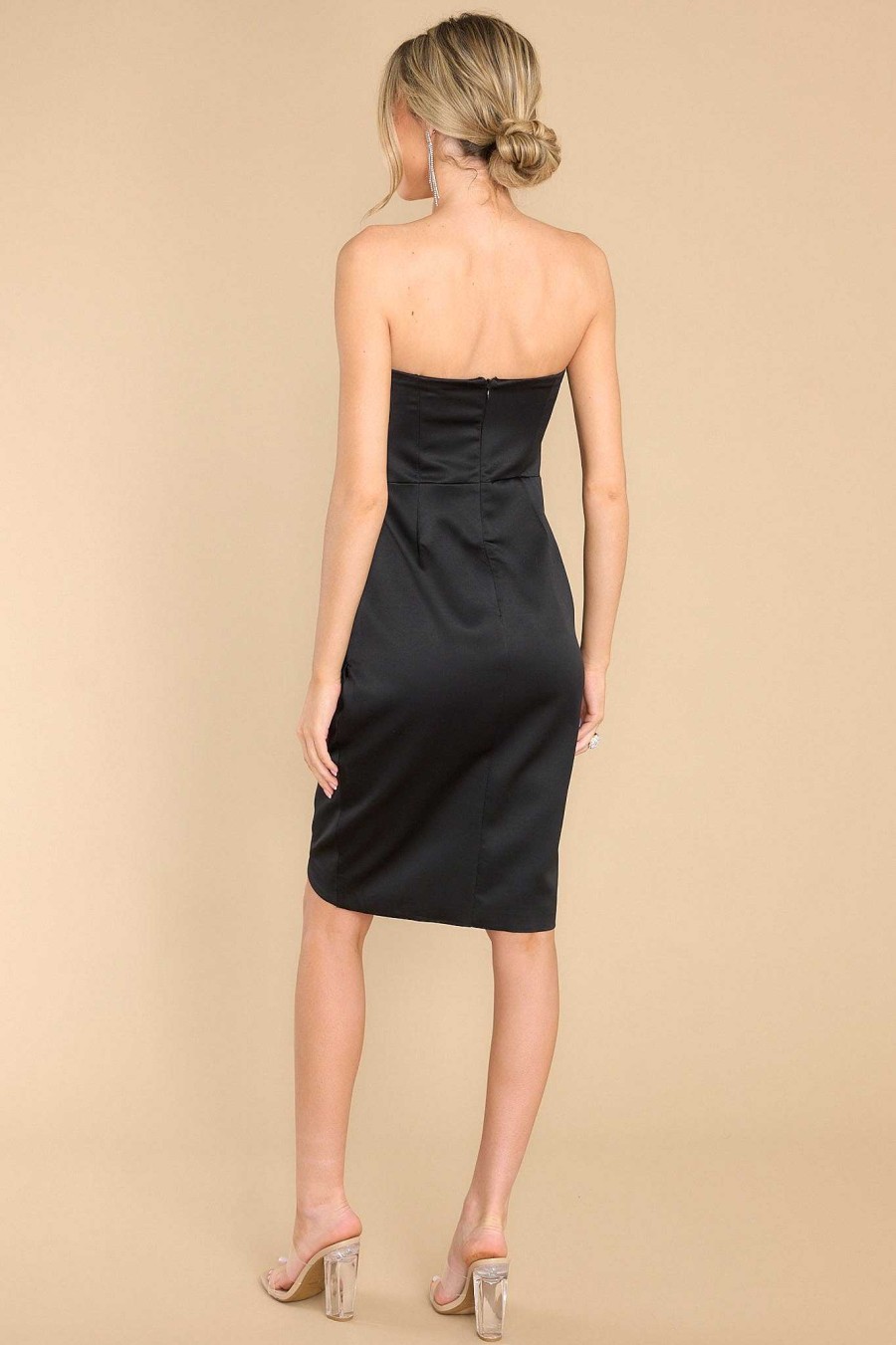 Clothing Red Dress Midi Dresses | When I Walk In Dress Black