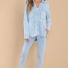Clothing Z Supply Two Piece Sets | Slim Knit Denim Jogger Washed Indigo