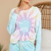 Clothing Red Dress Sweatshirts & Hoodies | Surprise Me Turquoise Multi Tie Dye Crop Sweatshirt Turquoisemulti Tiedye