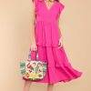Clothing Red Dress Midi Dresses | First Day Midi Dress Hot Pink