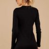 Clothing Z Supply Casual Dresses | The Thermal Long Sleeve Dress Black