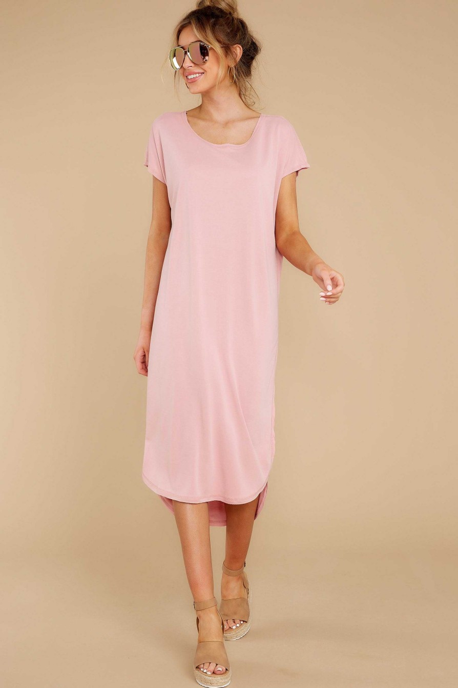 Clothing Red Dress Midi Dresses | Look For Comfort Blush Dress Blush Pink