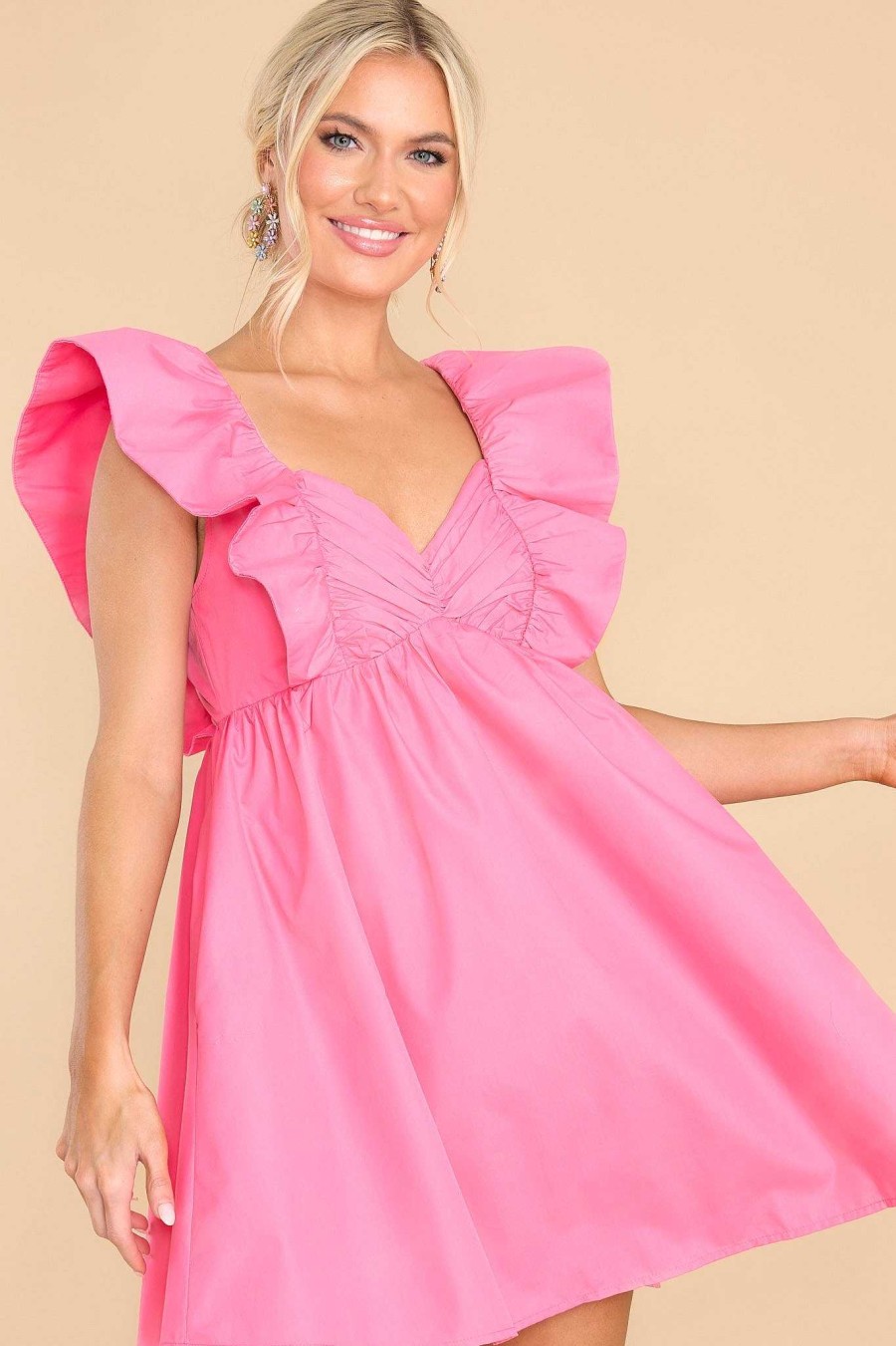 Clothing Red Dress Mini Dresses | Stolen My Heart Dress Pink