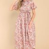 Clothing Victoria Dunn Midi Dresses | Scarlett Pastel Parchment Maxi Dress Pink