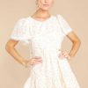Clothing Aura Mini Dresses | My Favorite Time And Orange Floral Print Dress Ivory