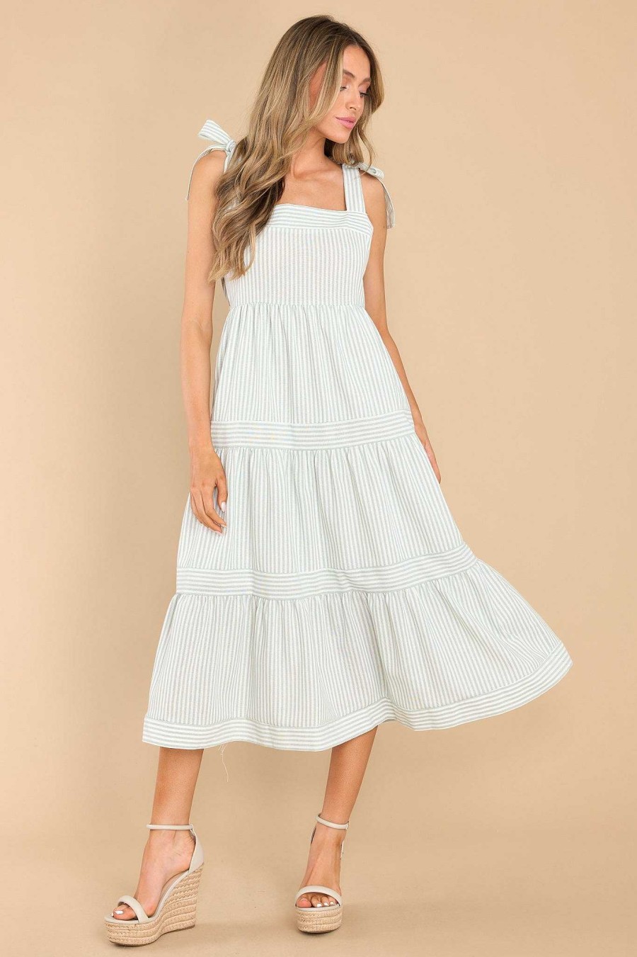 Clothing Red Dress Midi Dresses | At The Orchard Stripe Maxi Dress Sage