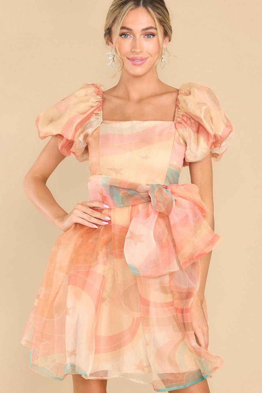Clothing Aura Mini Dresses | Savor The Sweetness Dress Light Orange