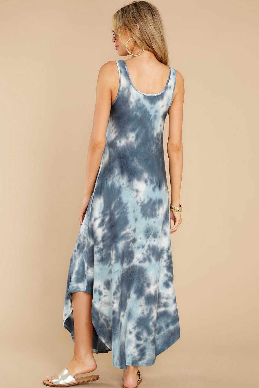 Clothing Red Dress Maxi Dresses | Easily Swayed Tie Dye Maxi Dress Blue