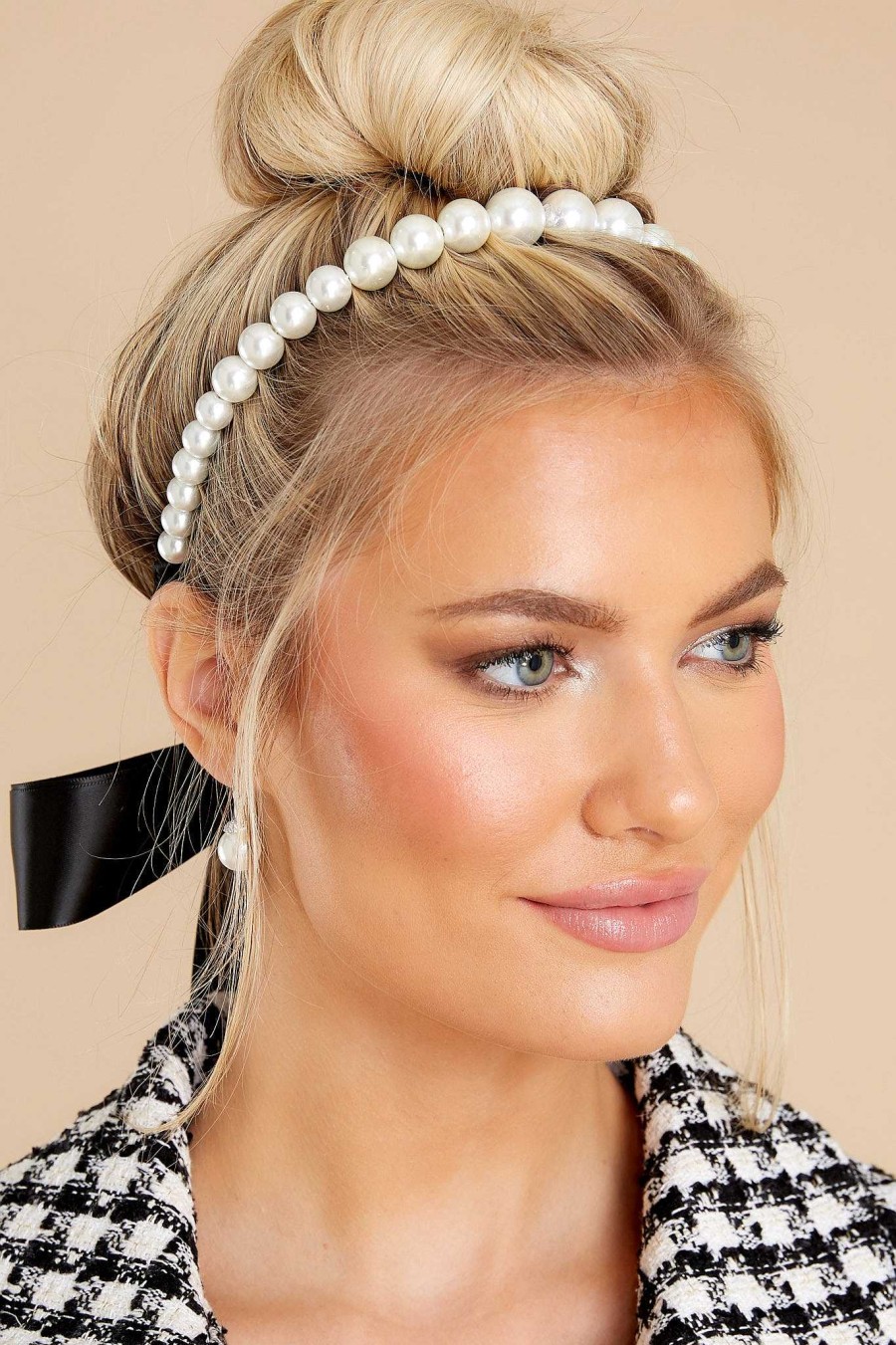 Accessories Red Dress Hair Accessories | Gem Of Queens Pearl Headband White
