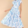 Clothing Red Dress Midi Dresses | Thank You Love Floral Print Midi Dress White