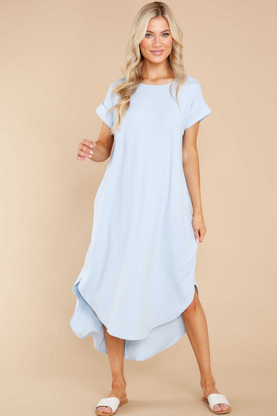 Clothing Red Dress Midi Dresses | Come Away With Me Midi Dress Light Blue