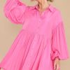 Clothing Palms Away Mini Dresses | Forget Your Troubles Dress Hot Pink