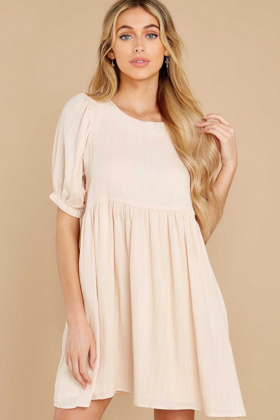 Clothing Red Dress Mini Dresses | Tally The Compliments Dress Cream