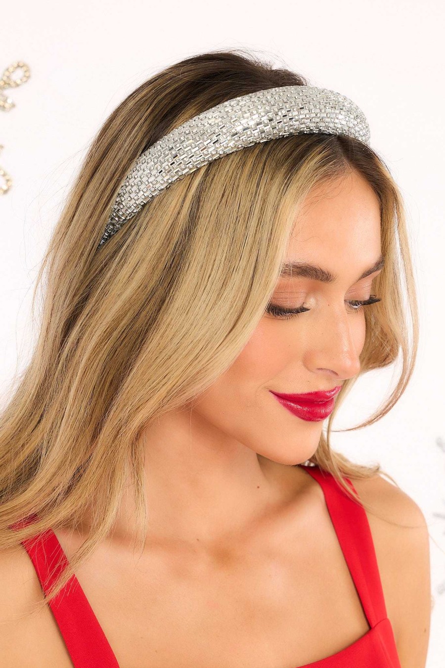 Accessories Red Dress Hair Accessories | Glowing Expectations Headband Silver
