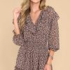Clothing Red Dress Mini Dresses | Know You So Well Floral Dress Brown