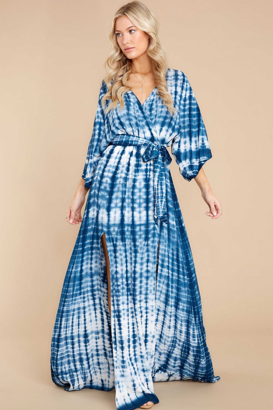 Clothing Red Dress Maxi Dresses | By Design Tie Dye Maxi Dress Blue