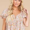 Clothing Red Dress Blouses & Shirts | Automatic Love Floral Print Top White