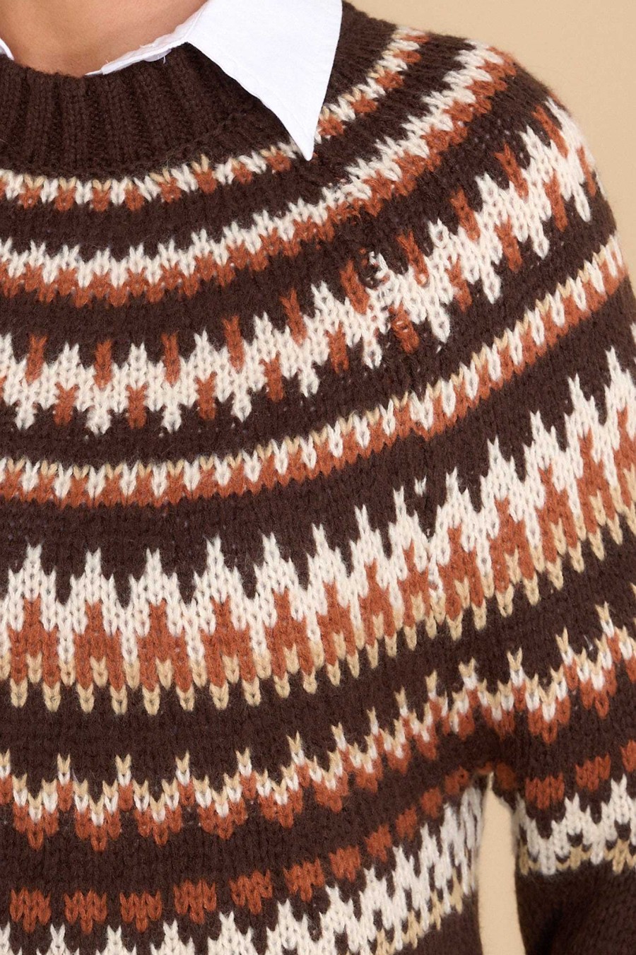 Clothing Red Dress Casual Tops | Ready To Recharge Multi Sweater Chocolate