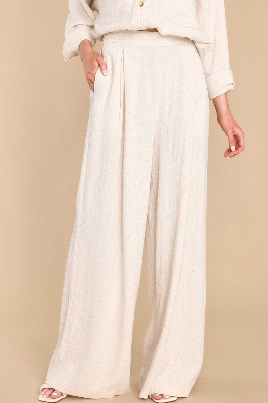 Clothing Red Dress Two Piece Sets | The Feeling Is Neutral Pants Beige