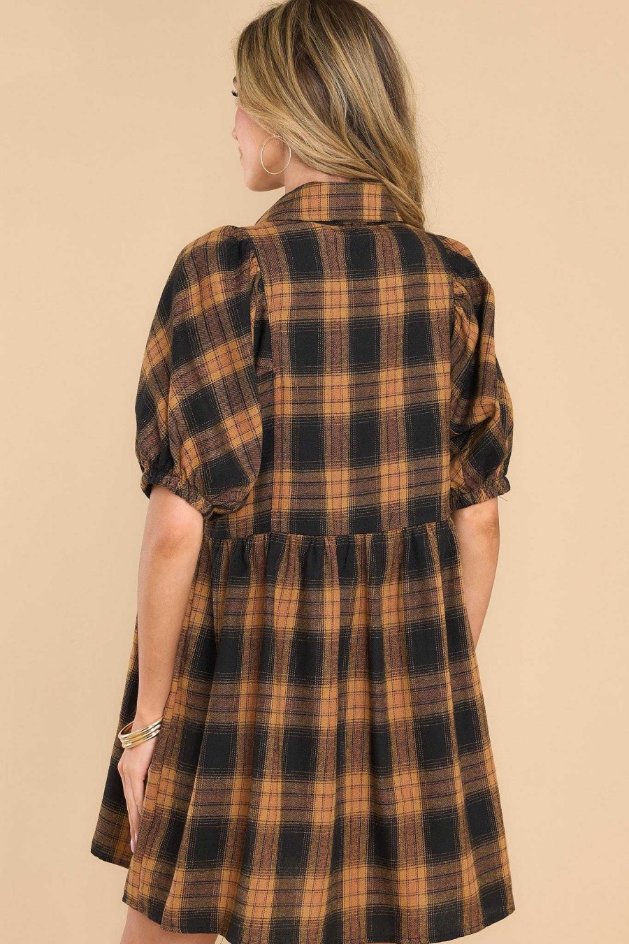 Clothing Red Dress Mini Dresses | This Is The Move Plaid Dress Black