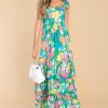 Clothing Red Dress Midi Dresses | Gentle Soul Floral Print Maxi Dress Green