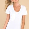 Clothing Z Supply Casual Tops | Pocket Tee White