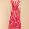 Clothing Red Dress Midi Dresses | Send My Love Multi Midi Dress Fuchsia