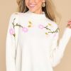 Clothing Red Dress Casual Tops | I Remember Floral Print Sweater Ivory