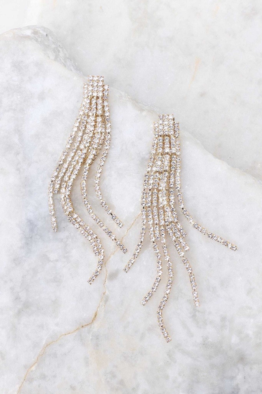 Jewelry Red Dress | Over The Drama Earrings Gold