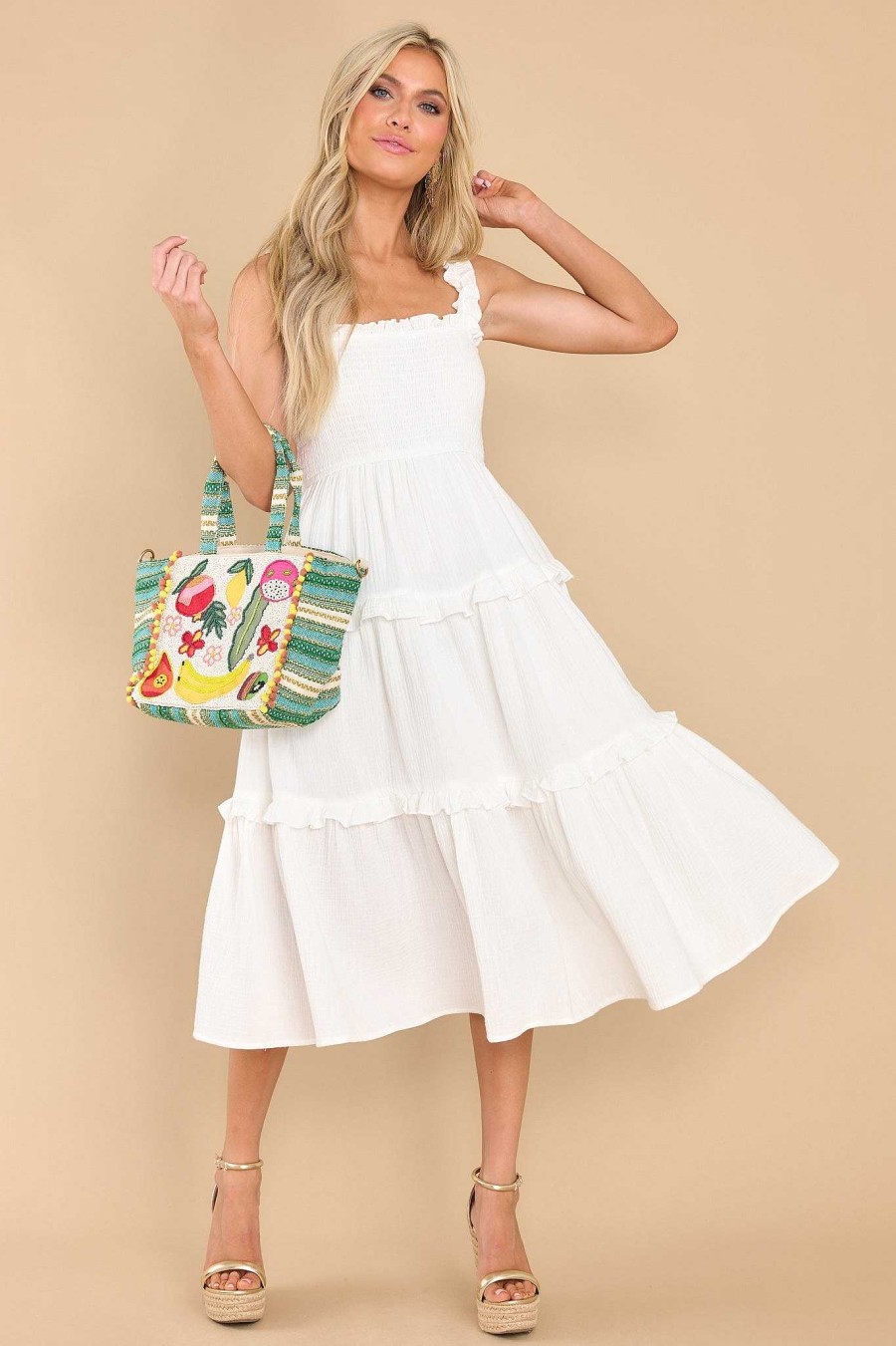 Clothing Red Dress Midi Dresses | Sweet Sentiment Midi Dress White