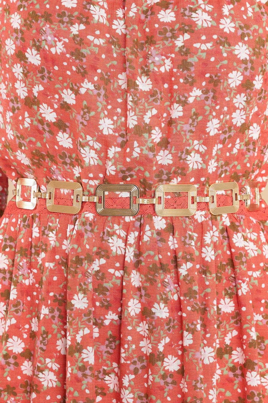 Accessories Red Dress Belts | Of My Dreams Chain Belt Gold